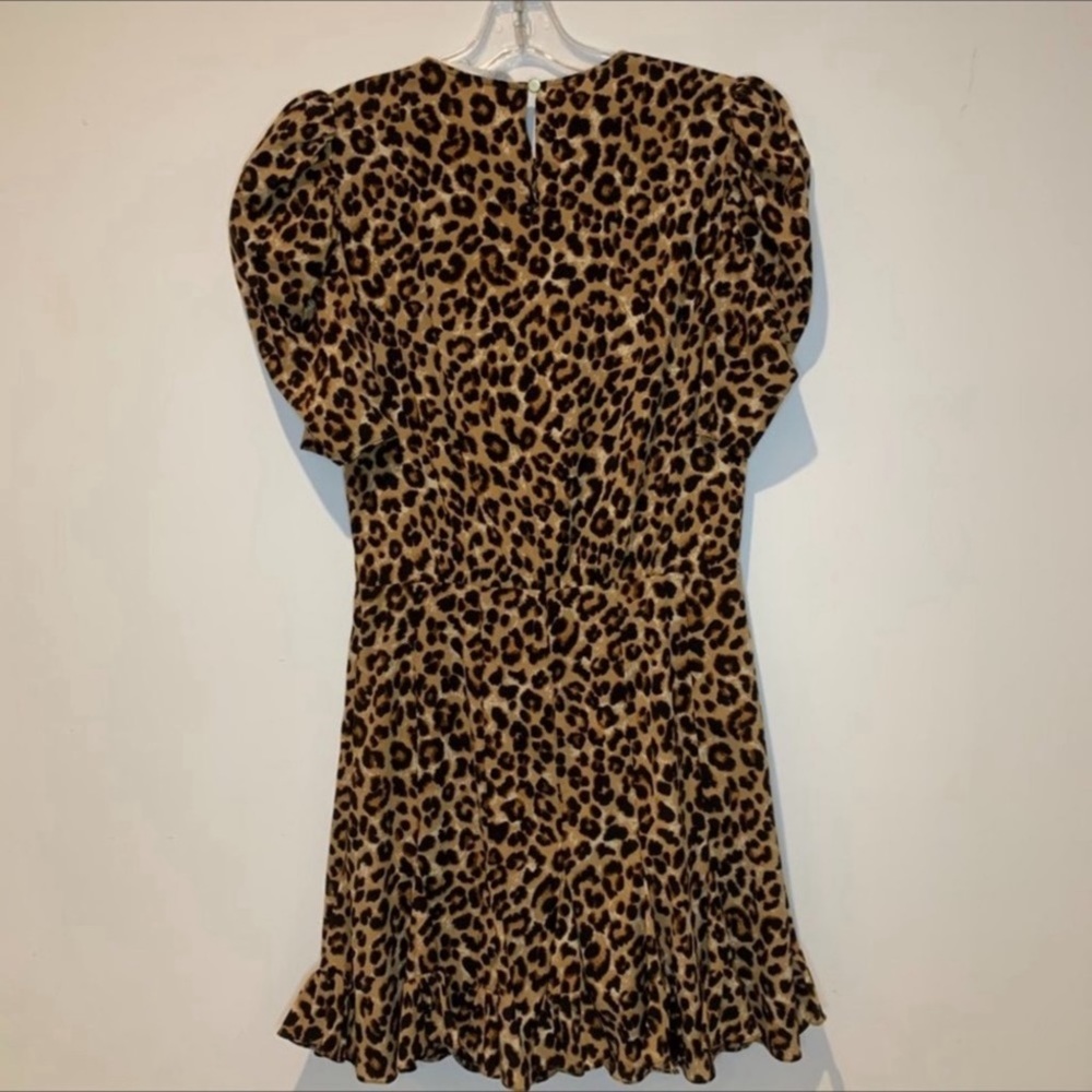 Veronica Beard Lila Puff Sleeve Leopard Dress  Sz 12 - Picture 6 of 7